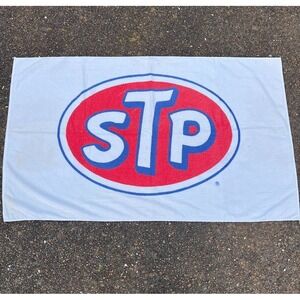 Vintage STP Racing Oil Advertisement Beach Towel Cotton Made in USA